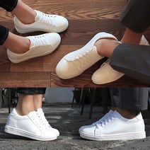 댄디 베이직스타일 남여공용 편안한 커플 키높이 가죽 스니커즈