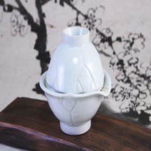 고백자 연잎조각 여행용 다기 / 다기잔 1인다기 녹차 보이차 다도용품, 1개