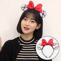 핑크캔디 스포츠 쥐돌이머리띠+리본, 리본머리띠