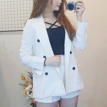 리피니피 린넨 자켓 반바지 여름 정장 투피스 세트