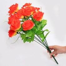 조아트 조화 꽃 인테리어 해바라기 성묘 납골당 꽃다발 산소꽃, 살롯장미 오렌지