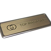 보광산업 24k블랙프레임신주발색명찰, 2구자석형