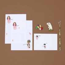 잡아땅 포토 편지지 (주문제작), 흰색, 편지지6장 + 봉투3장