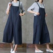 가죽고리 두줄 어깨끈 8부 점프수트 40대미시옷 멜빵바지