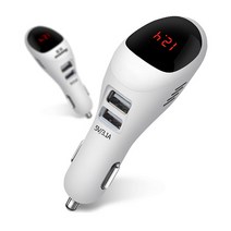 바이탭 차량용 USB 충전기 겸용 음이온 공기청정기 화이트