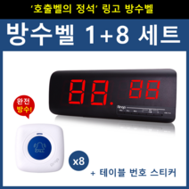 [링고벨] 완전방수 호출벨 1+8 세트, 수신기 (GSR-2) + 방수벨8개 (GST-200 White-Blue)