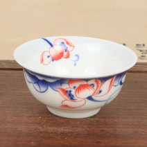 청화백자 컬러연 찻잔