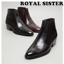 A1Z 제제우 5cm 남성 여성 빅사이즈가능 가죽 캉캉 공화 미들부츠 구두 앵클부츠
