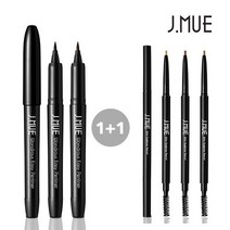 제이뮤 1+1번짐없는 아이라이너+브로우 펜슬, 펜 블랙+슬림 2호, 1개