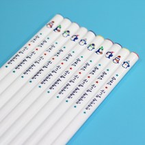 에듀펜샵 화이트 삼각 네임연필 2B 연필, 네임스티커세트_펭귄, 10개입