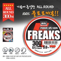 핫한날 프릭스 카본 300M 낚시줄, 프릭스 카본300m 3lb - 0.8호