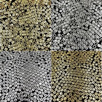 5000 알파벳 금속비즈 원형비즈 사각비즈 금색 은색, 사각금색(6mm)