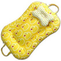 뽀송뽀송 국내수제작 땅콩침대 휴대보트침대 B_60 러버덕 아기보트침대, 목쿠션포함