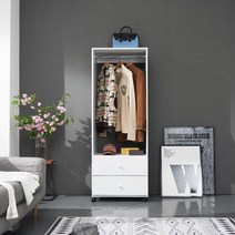 [채우리] 하루 600 이동식 서랍형 행거, 화이트사각발