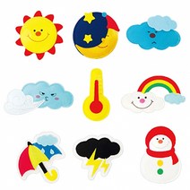 청양토이 펠트지 찍찍이 교육자료 날씨 모형 9종