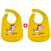 피셔프라이스 피셔 실리콘 턱받이 1+1, 엘로우+엘로우