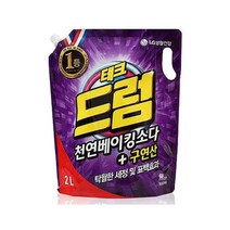 (박스판매)LG 테크 천연베이킹 구연산 액체세제 리필(드럼용) 2리터 x 6개(1box)_A60098, 1