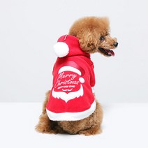 강아지 애견 산타옷 기쁜 우리 성탄절, RED