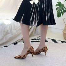 홍대언니:호피 스틸레토 미들힐 CB63B761 (7cm)