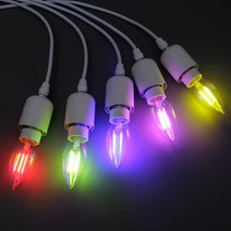 공간LED 에디슨전구 LED전구 인테리어조명, LED 에디슨 칼라 촛대구 4W E14 레드 IN