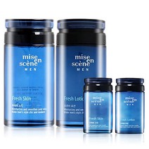 미쟝센 스킨로션 남성 2종 세트, 스킨140ml+로션140ml+스킨(증정용)30ml+로션(증정용)30ml, 1세트