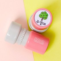 두루디자인 베이직 원형 스탬프, 피치핑크(new), 잉크 검정