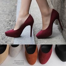 [바닐라슈] 로네프 스웨이드 베이직 가보시 하이힐 펌프스(11cm)