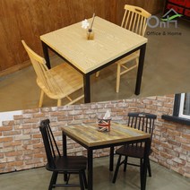 오피스엔홈 솔루션 750x750 테이블 2인식탁 철재테이블 주방가구, 멀바우 블랙