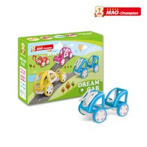 [정품 맥챔피언] 드림시리즈 맥포머스호환 하우스 랜드 카 자석블럭 크리스마스선물, 04 맥챔피언 블루드림카(18pcs)