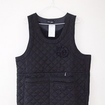 기모 겨울 앞치마_누빔 앞치마, 블랙, 1개