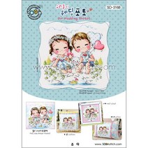 조이십자수 소다 십자수도안 큰도안 쿠션도안 시계도안, 우리들의웨딩포토-[소다-3168]-도안, 1개