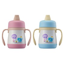 THERMOS 일본 써모스 진공단열 소프트 시피컵 양손컵 210ml, 파스텔블루
