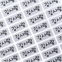 두루디자인 방수 네임스티커 심플형, 심플_은색 소형 3+3장