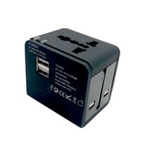 유커머스 여행용 돼지코 멀티플러그 USB 2포트 어댑터 변환플러그, 1개