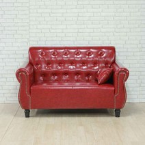 세움디자인 2인용 인조가죽 소파 소유, 와인