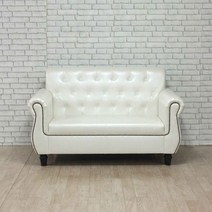 세움디자인 2인용 인조가죽 소파 소유, 화이트