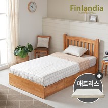 핀란디아 탠디 슈퍼싱글침대SS(서랍형)+코튼매트리스, 라이트브라운