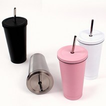 디자인에버 테이크아웃 콜드컵 스트로우 텀블러 500ml 각인추가, 화이트 A-2뚜껑각인 선택안함
