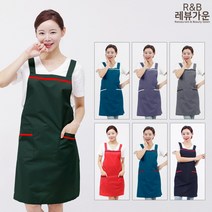 레뷰가운 VAE09 상병줄앞치마 생활방수 심플 애견 식당 복지 요양원 앞치마, VAE09 곤색+빨강줄, 1개