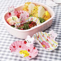 토루네 토끼 반찬컵 쿠킹컵 (타원형) (중) (14매), 레인보우, 1개