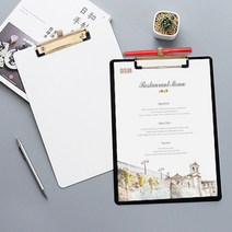 다스몰 클립보드 메뉴판 A4 빌지꽂이, 블랙Large, 1개
