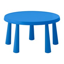 이케아 MAMMUT 어린이 테이블(원형) 실내외 겸용, 블루_403.651.87