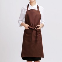 미단디자인 NAP001 바리스타 쉐프 카페 주방 업소용 행사용 앞치마, 브라운, 1개