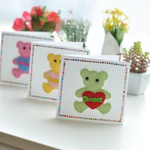 [잼잼아트] 곰인형 반짝이 카드(5인)