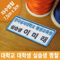 이엠비코리아 한국성서대학교 실습생 명찰 대학생 자수 이름표 인턴 신입사원 패치, 열접착식, 1장