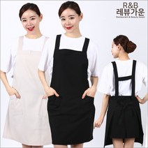 레뷰가운 LA84 H형 기본앞치마 무지 연탄봉사 애견 네일 요양보호사 앞치마, LA84 검정, 1개