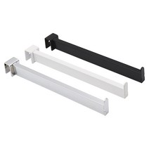 각파이프 사각단면 행거/벽선반 옷봉진열 브라켓 후크, 블랙, 150mm