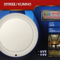 금호 번개표 LED 엣지 원형 센서등 20W 6500K 주광색, 1개