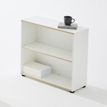 듀오백 라이트오피스 2단우드책장 CB082(800x720), 블랙