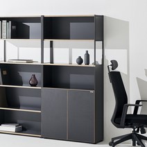 듀오백 라이트오피스 5단2도어 수납책장 CF085B3D2(800x1740), 책장 화이트+도어 화이트